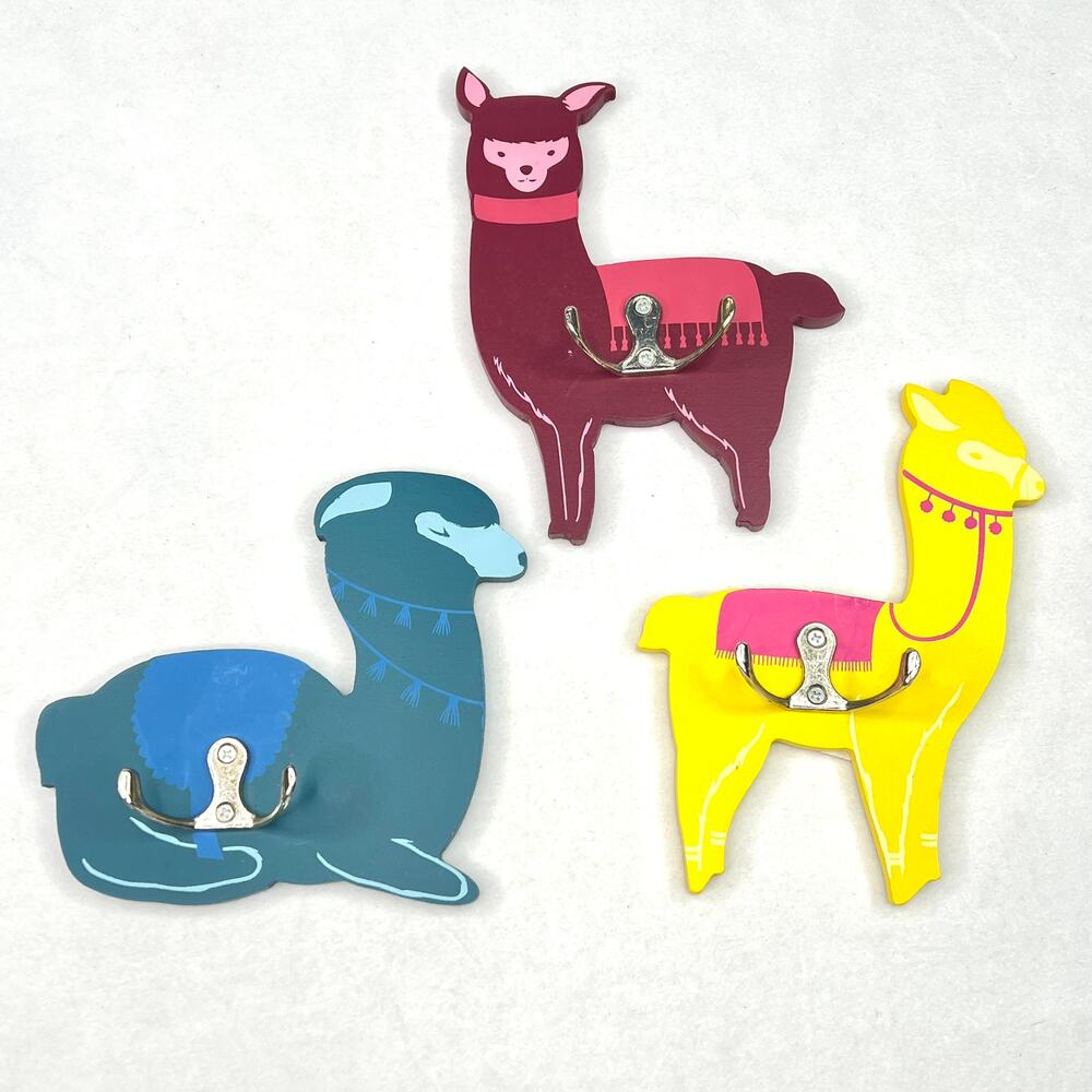 Set of 3 Llama Wall Hooks
